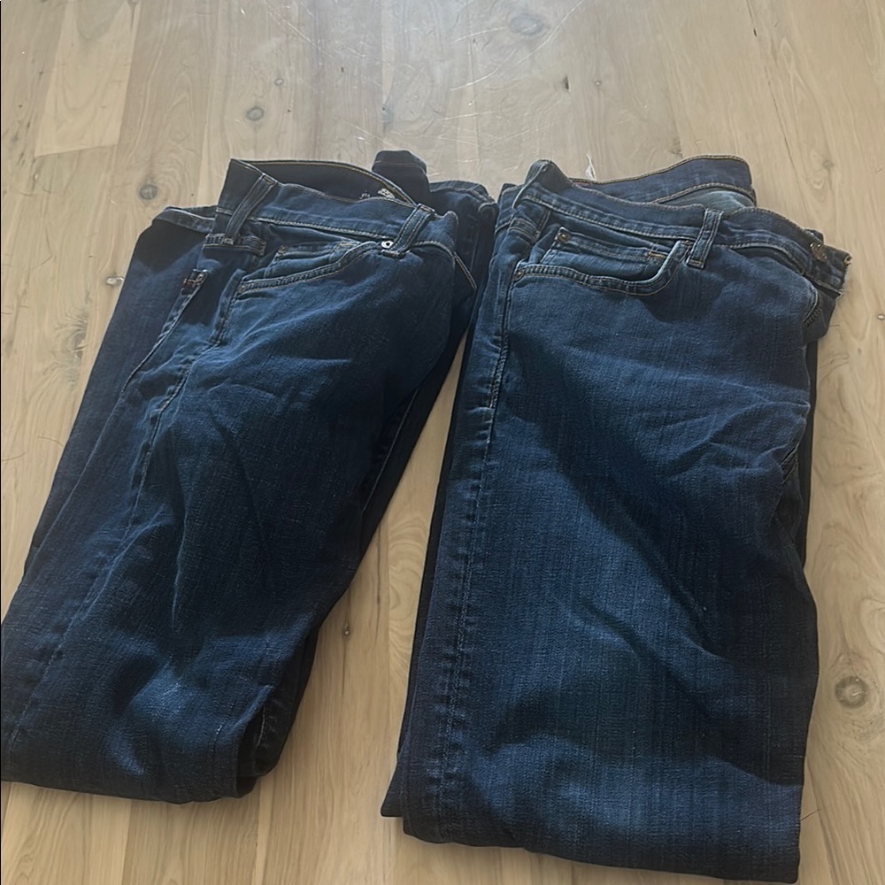 7 For All Mankind Blue Straight Jeans